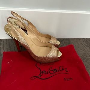 Christian louboutin size 7.5 heels peep toe